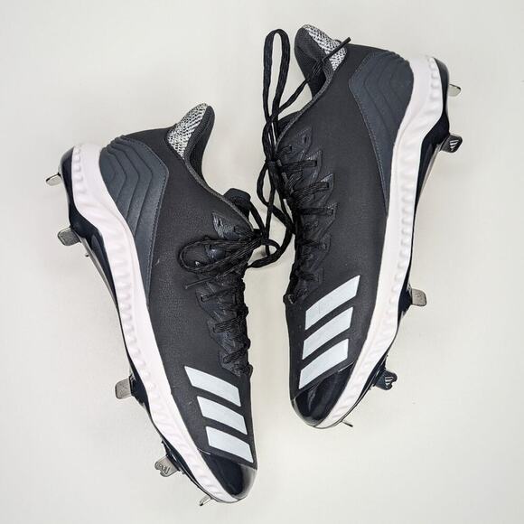 Adidas men's Icon Bounce baseball cleats black white men's size 9.5 - Picture 3 of 10